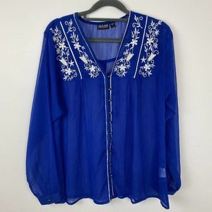 Alloy Apparel, Long sleeve sheer blouse.